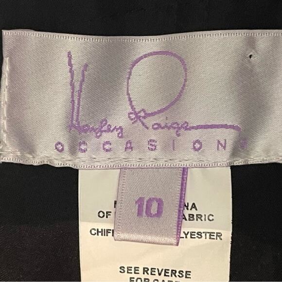 Hayley Paige Occasions Black Evening Party One Shoulder Maxi Dress NWOT Size 10 - Picture 10 of 14
